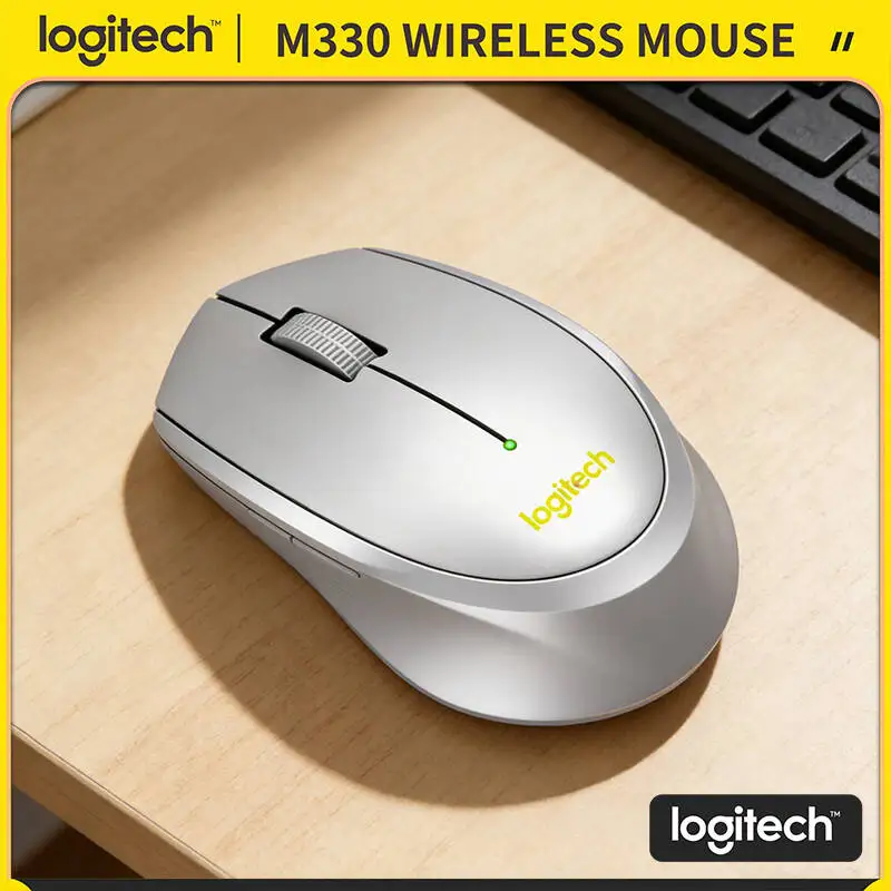 

Logitech M330 Silent Wireless Mouse Portable 2.4G Nano Receiver Ergonomic Design High Precision Compatible with Mac Windows