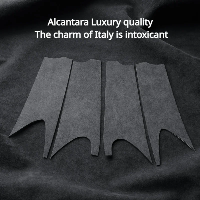 Adesivo per maniglia della porta interna dell\'auto per Tesla Model 3 + Alcantara Suede all\'interno della toppa decorativa nuovo Model3 Highland 2024