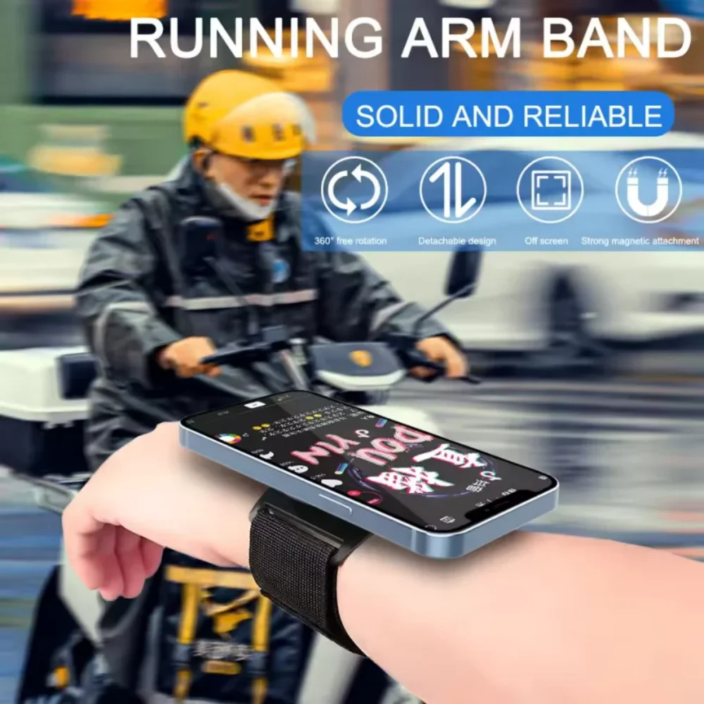 Armband-Handyhalter, universelle magnetische Handschlaufe für MagSafe iPhone 16, Samsung-Armband zum Laufen, Radfahren, Wandern, Fitnessstudio