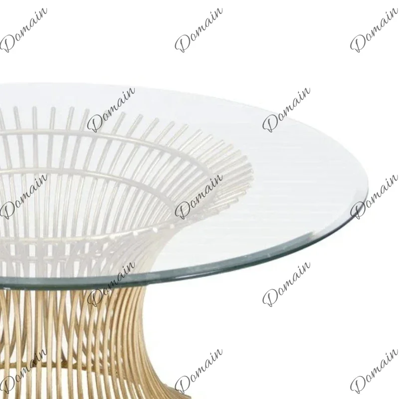 TMV American-style Coffee Table Light Luxury Electroplated Round Coffee Table Modern Fashion Living Room Furniture Meja Kopi YSC