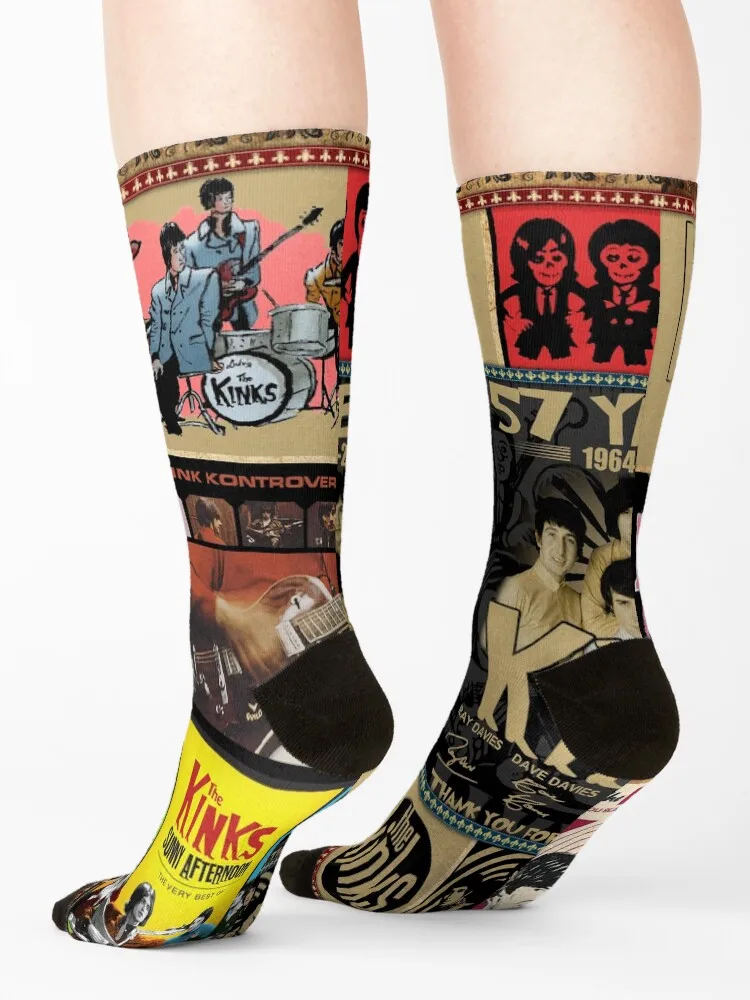 The Kinks Band Photo Collage Socks Heating sock cool halloween heated Socks Male Women's