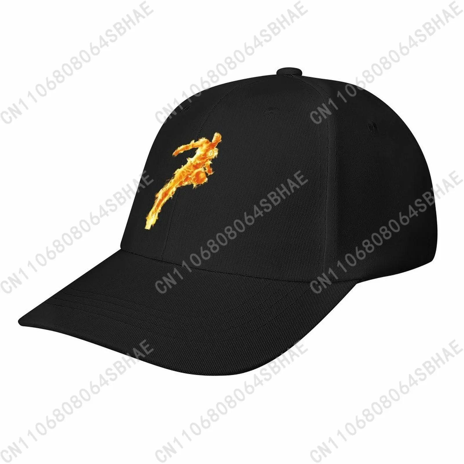 

Marvel Human Torch Baseball Cap Men Women Curved Brim Washed Rubber Print Adjustable Daily Wear Cap Custom Casual Gift Cosplay