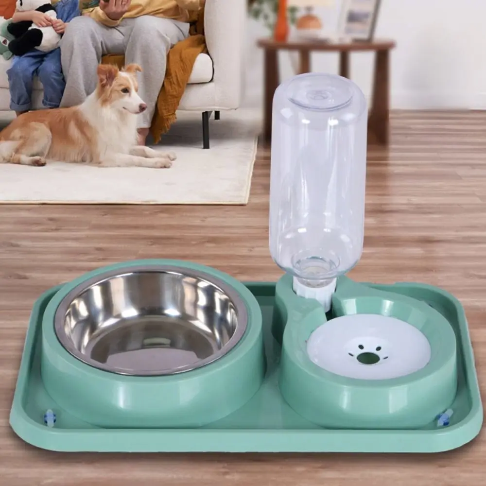 

Stainless Steel Automatic Pet Cat Feeder Detachable Anti-flip Pet Water Feeder Container Multifunctional Stable