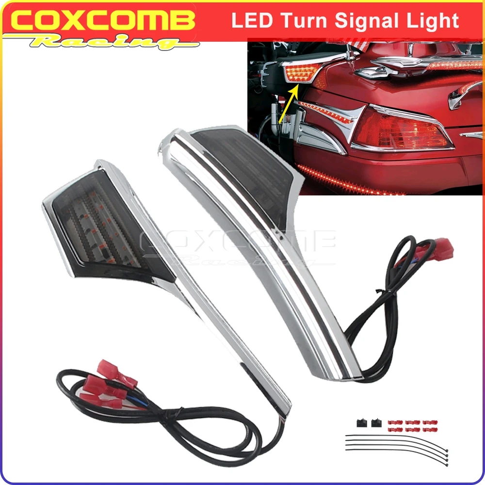

LED Passenger Armrest Trim Light Motorcycle Rear Turn Signals Lamp Decorative Taillights For Honda Gold Wing GL 1800 Left&Right
