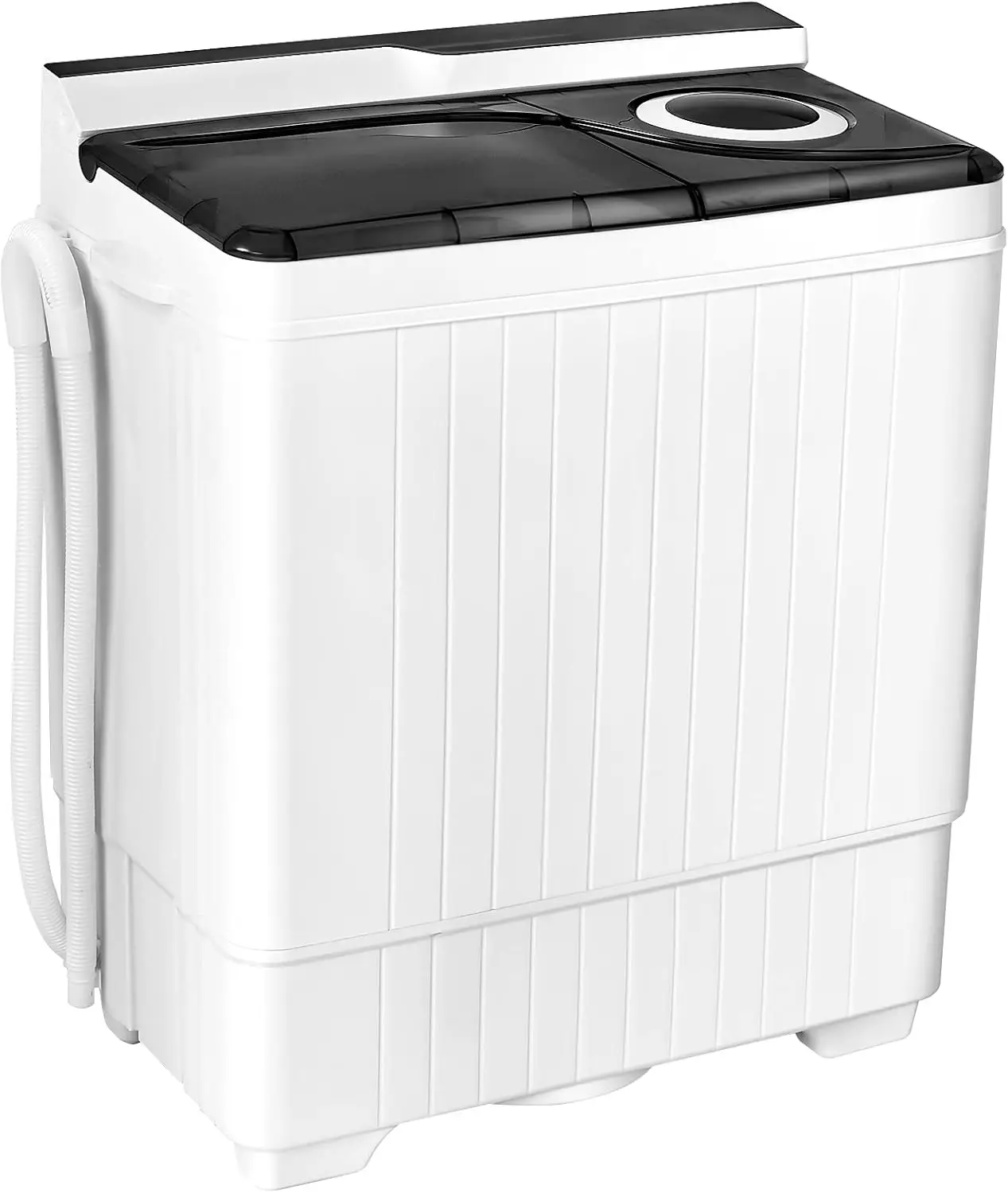 

Washing Machine Semi-automatic, Twin Tub Washer with Spin Dryer, 26lbs Capacity, Built-in Drain Pump, Portable Laundry Washer