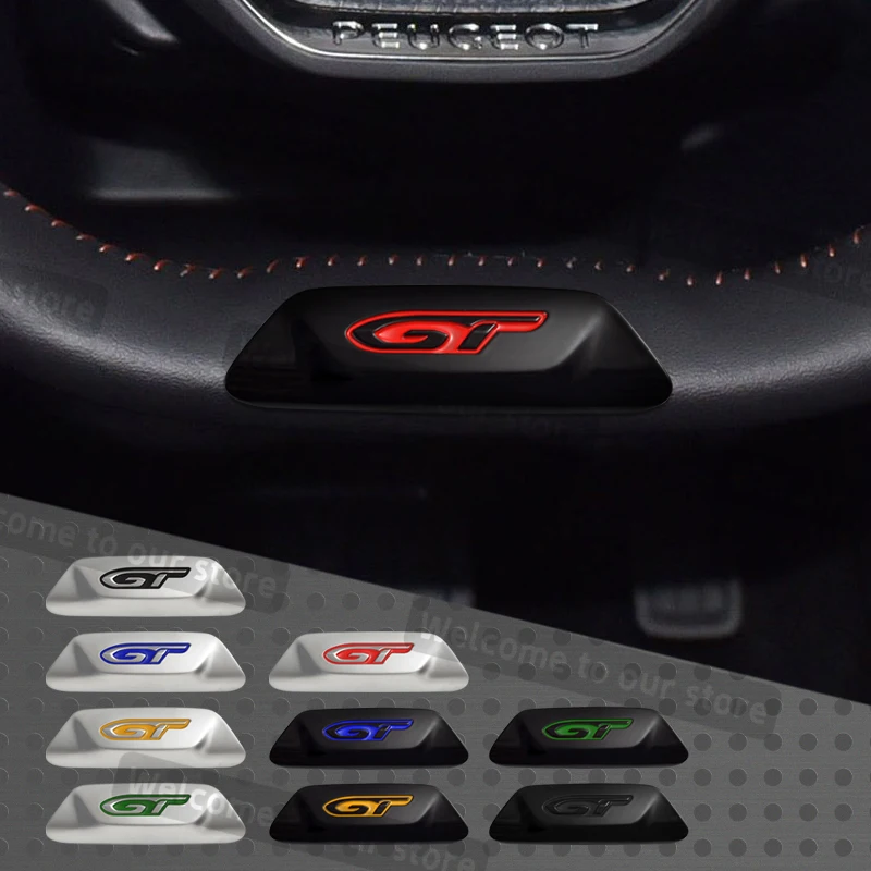3d metal estilo do carro gt emblema decalques volante do carro crachá adesivos para gt linha 208 308 5008 rifter landtrek 4008 3008 508