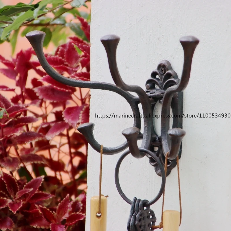 

European Retro Cast Iron Iron Art Wall Decoration Coat Hat Hook Home Courtyard Decoration Retractable Activity Hook