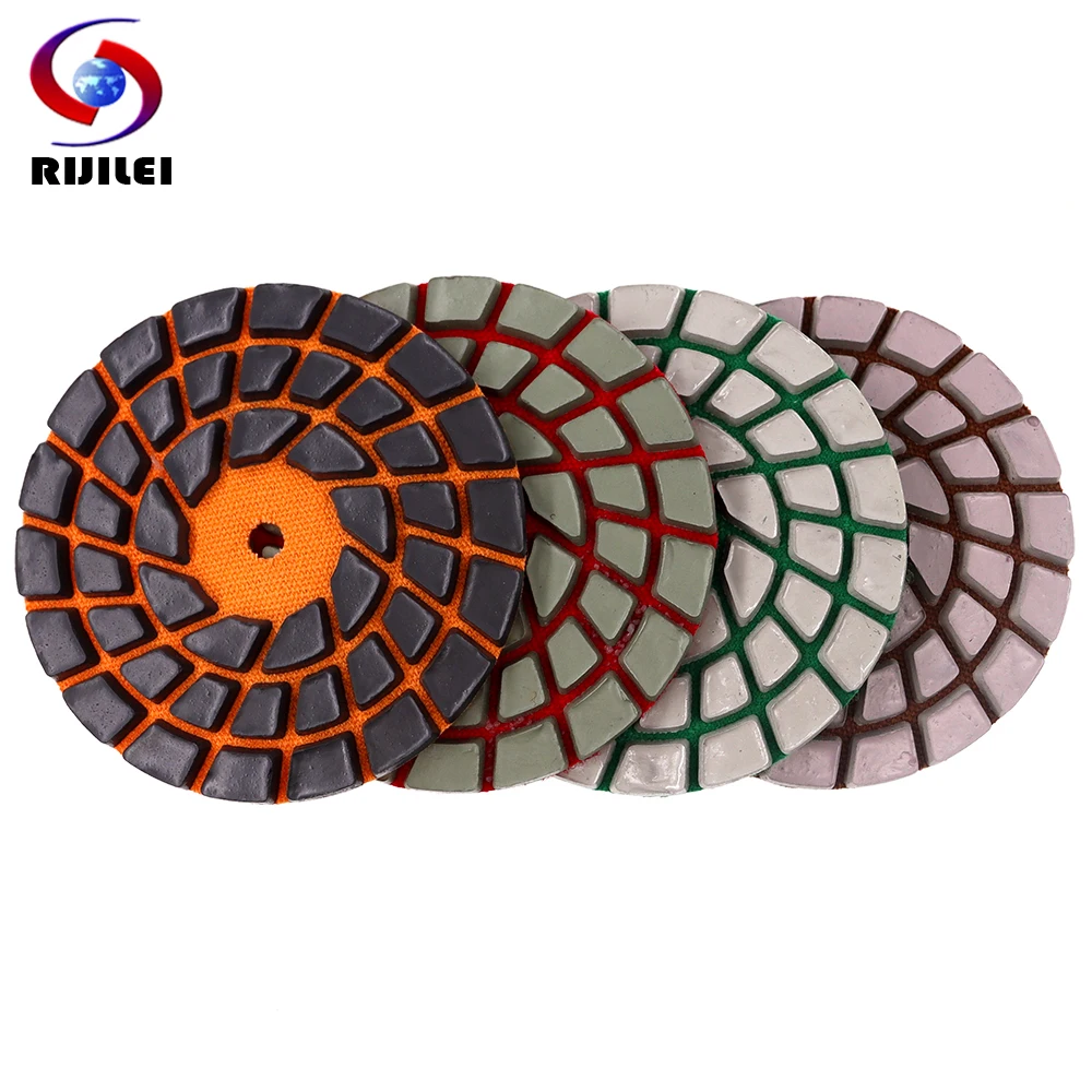 

4 PCS 4Inch Diamond Dry Polishing Pads For Concrete Floor 5mm Sharp Grinding Discs For Granite Marble Stone