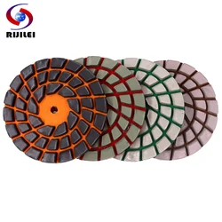 4 PCS 4Inch Dry Polishing Pads For Concrete Floor 5mm Sharp Grinding Discs For Granite Marble Luxury Stone