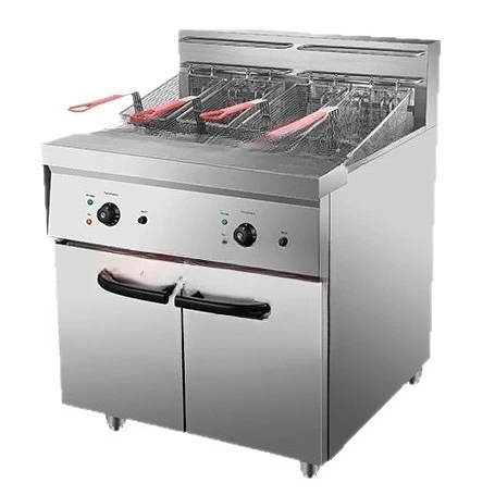 Vertical Commercial 26A Electric Fryer 30L Large Capacity 60L Electric Fryer Double Cylinder Double Screen Single Cylinder Fryer