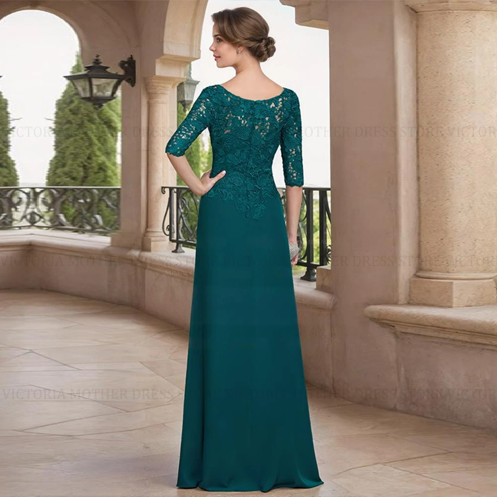 VICTORIA Exquisite Mother of the Bride Dresses 2025 Customized A-Line Scoop Lace Ruffles Wedding Guest Dress Long Evening Gowns