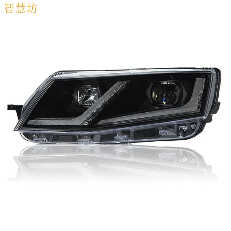 Suitable for 15-17 Skoda Octavia A7 Headlight Assembly Modified Double L Style LED Lens Headlight Assembly