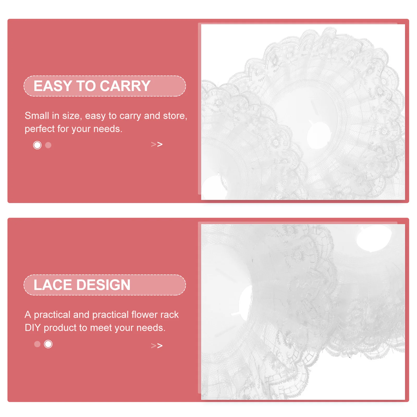 

4pcs Lace Trim Floral Bouquet Holders Compact Lightweight Wedding Flower Holder Diy Accessories Bridal Bouquets Arrangement