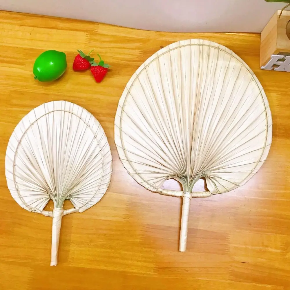 Anti-Mosquito Hand-woven Palm-Leaf Fan Lightweight Chinese Style Summer Cooling Fan Portable Durable Handmade Woven Straw Fans