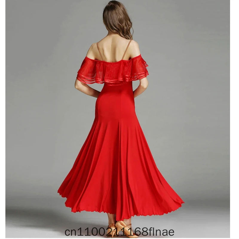 Modern Dance Dress MY758 National Standard Dance Dress Luxury Big Lotus Leaf for Women's Stage Performance Dress