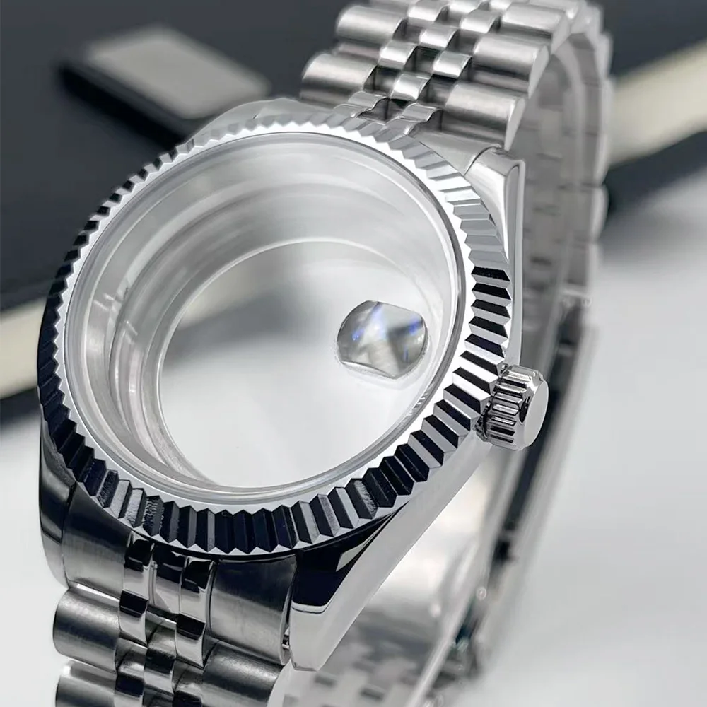 36mm/39mm NH35 model SK series recessed bezel stainless steel watch case, with sapphire glass compatible with NH35/NH36 movement