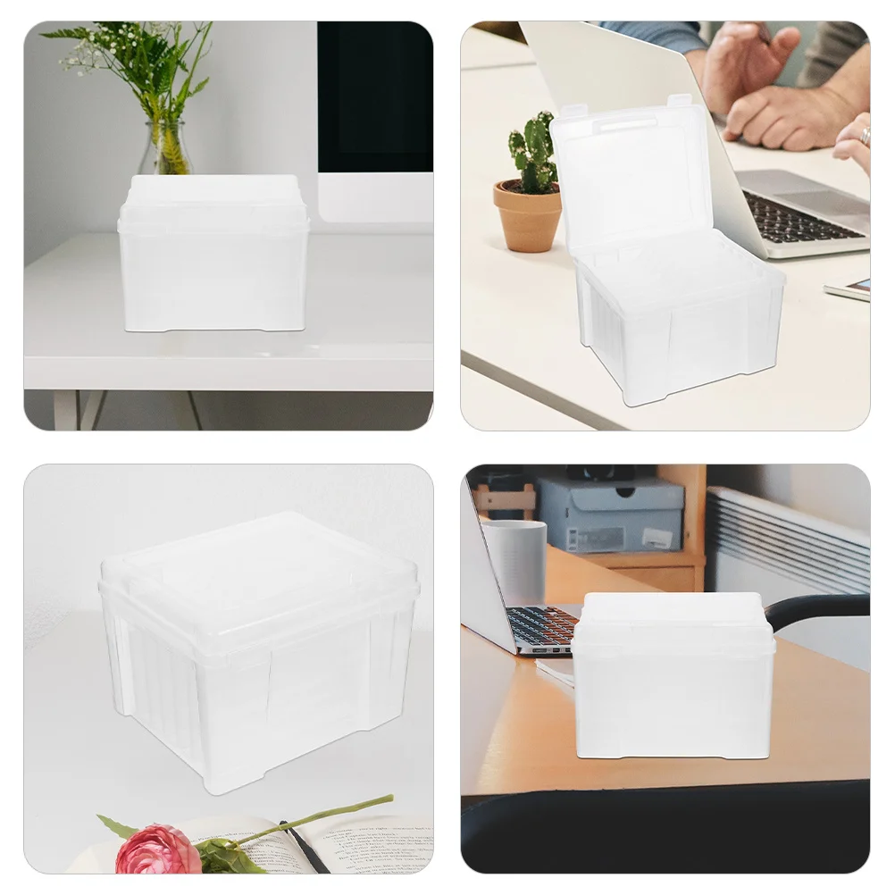 

Photo Storage Box Large Capacity Plastic Organizer Removable Dividers For Photos Documents Crafts Greeting Cards Small