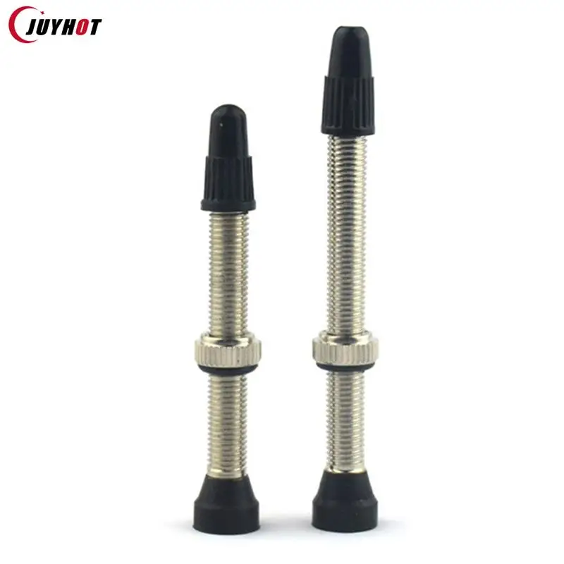 2PCS 34/40/48/60MM Brass Stem Bicycle Tubeless Tire Valve Road Bike Nipple Universal Valve Cap For Most MTB And ROAD BIKE Rims