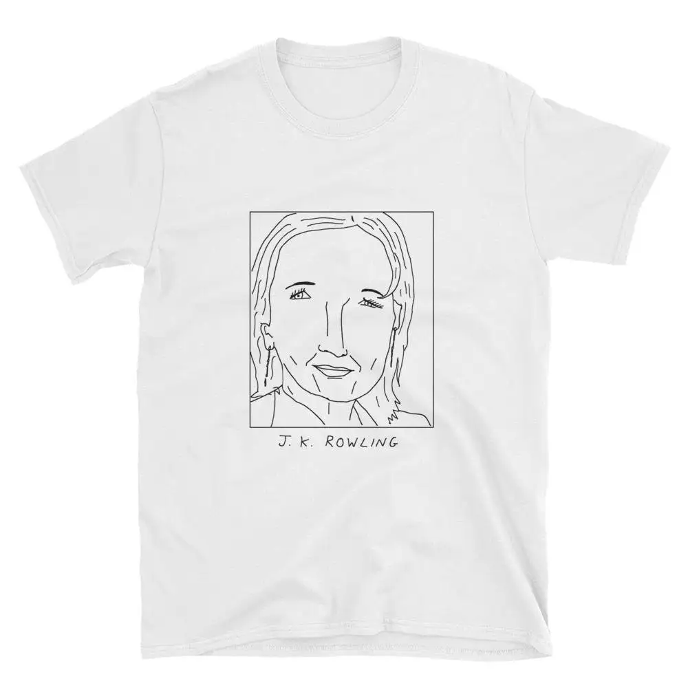 Badly Drawn Authors J K Rowling T Shirt FREE Worldwide Delivery