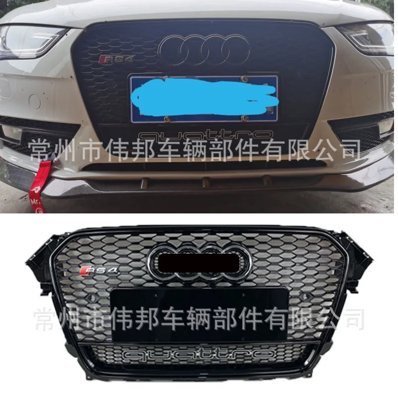 For 2009-2016 Audi A4L Modified RS4 Grille with Four-wheel Drive Honeycomb Front Grille