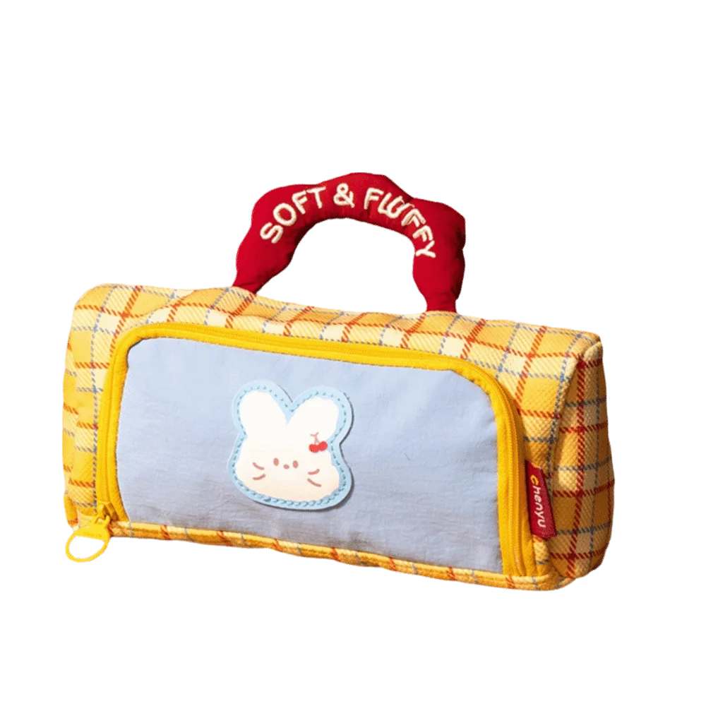 Color Block Pattern Large Capacity Pencil Case Non-Repeating Pattern Cartoon Checkered Creative Design Pencil Case