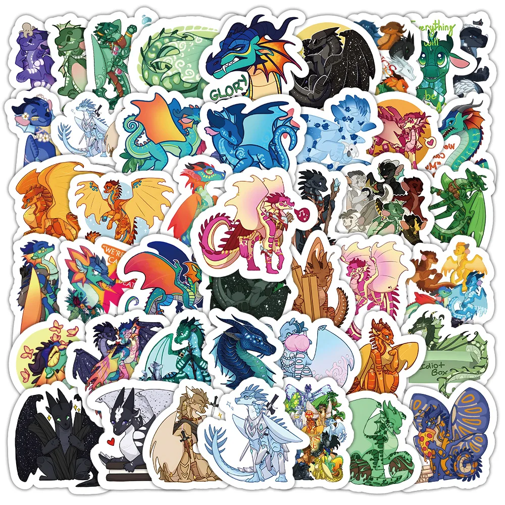 

54PCS Wings of Fire Adventure Novel Waterproof Stickers Decoration DIY Notebook Mobile Guitar Suitcase Water Cup Graffiti