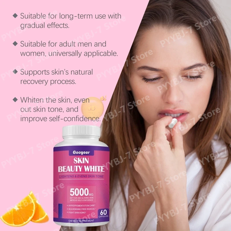 Freckle and Removal Whitening Capsules for Facial Skincare Oral Supplements To Support Even Skin Tone and Radiance 60 Capsules