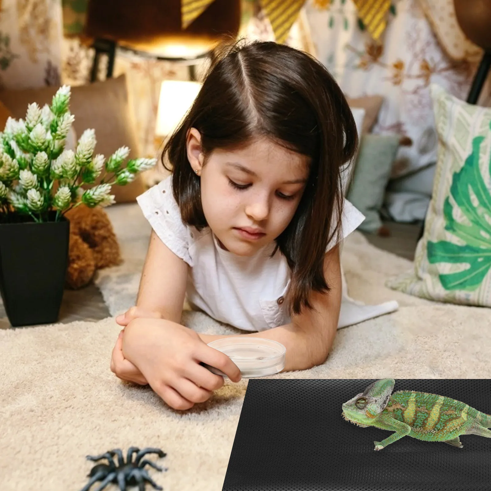 

Reptile Mat Eva Durable Anti-Slip Reptile Terrarium Carpet Lizard Bedding Substrate Accessories Lizard Bedding