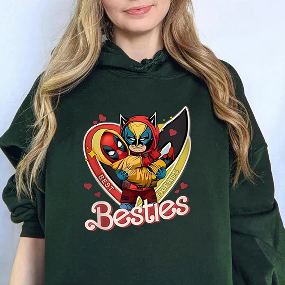 

Funny Best Friends Hoodie Dead Poo L Wolverine Besties Hooded Sweatshirt Wade Wilson Logan Superhero Y2k Harajuku MCU Hoodies