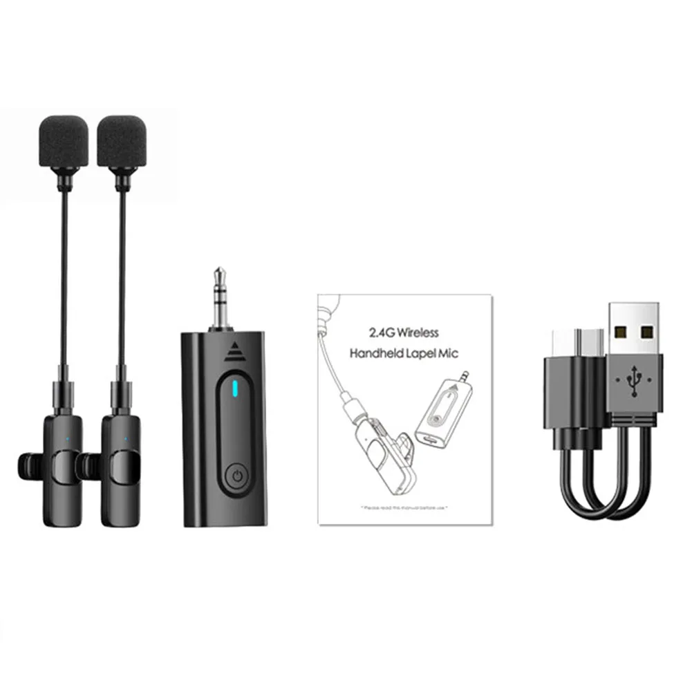 2.4G Wireless Microphone Two Usages In Hand Lavalier Clip On Mic Anti-Howling Music Instruments Accessories Wireless Microphone