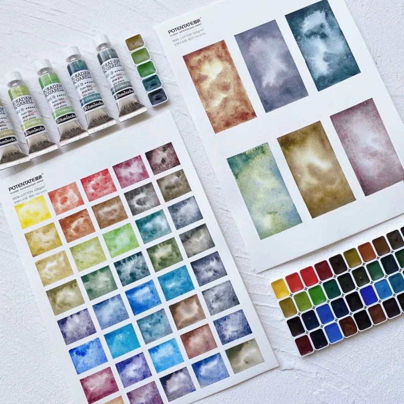 Schmincke Mini Pittura ad Acquerello Granulante 1ml/2ml Campione Fatto a Mano Acquerello Originale per Pittura e Forniture Artistiche