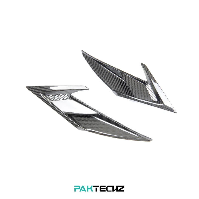 Paktechz Prepreg Carbon Fiber Parts Bodykit Front Vent Trims for Ferrari F8 Tributo Spider