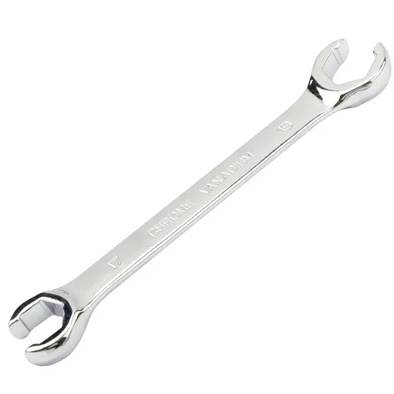 1pc Oil Pipe Flare Nut Wrench Open Ring Double Head Spanner 8-10-12mm High Torque Mirror Hand Tool Brake Wrench For Car Repair