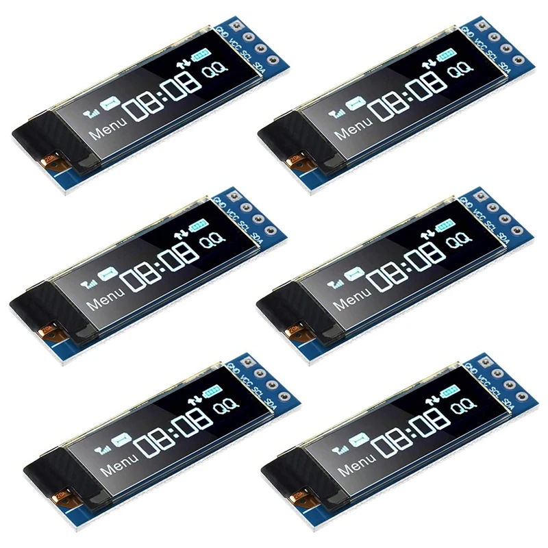 Top Deals Pack of 6 OLED Display Module SSD1306 Driver IIC I2C Serial Self-Luminous Display Board for Arduino Raspberry PI