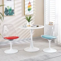 Nordic Simple Light Luxury Leisure Negotiation Acrylic Transparent Tulip Backrest Swivel Chair bedroom chair