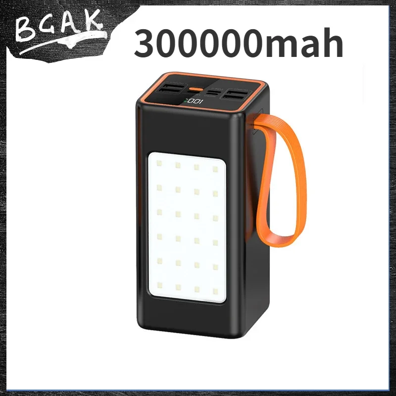 Imagem -04 - Bcak-powerbank de Carregamento Rápido com Cabo Incorporado 500000mah 100000mah 200000mah 300000mah Capacidade Real Capacidade Super Grande