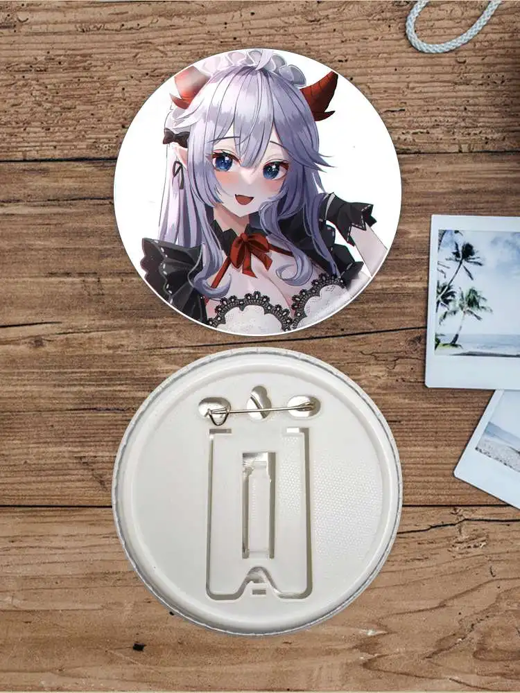 Veibae Channel vtuber personaje de Anime botón suave insignia broche ancla periféricos Pin Fandom decoración regalo para amigo 75mm