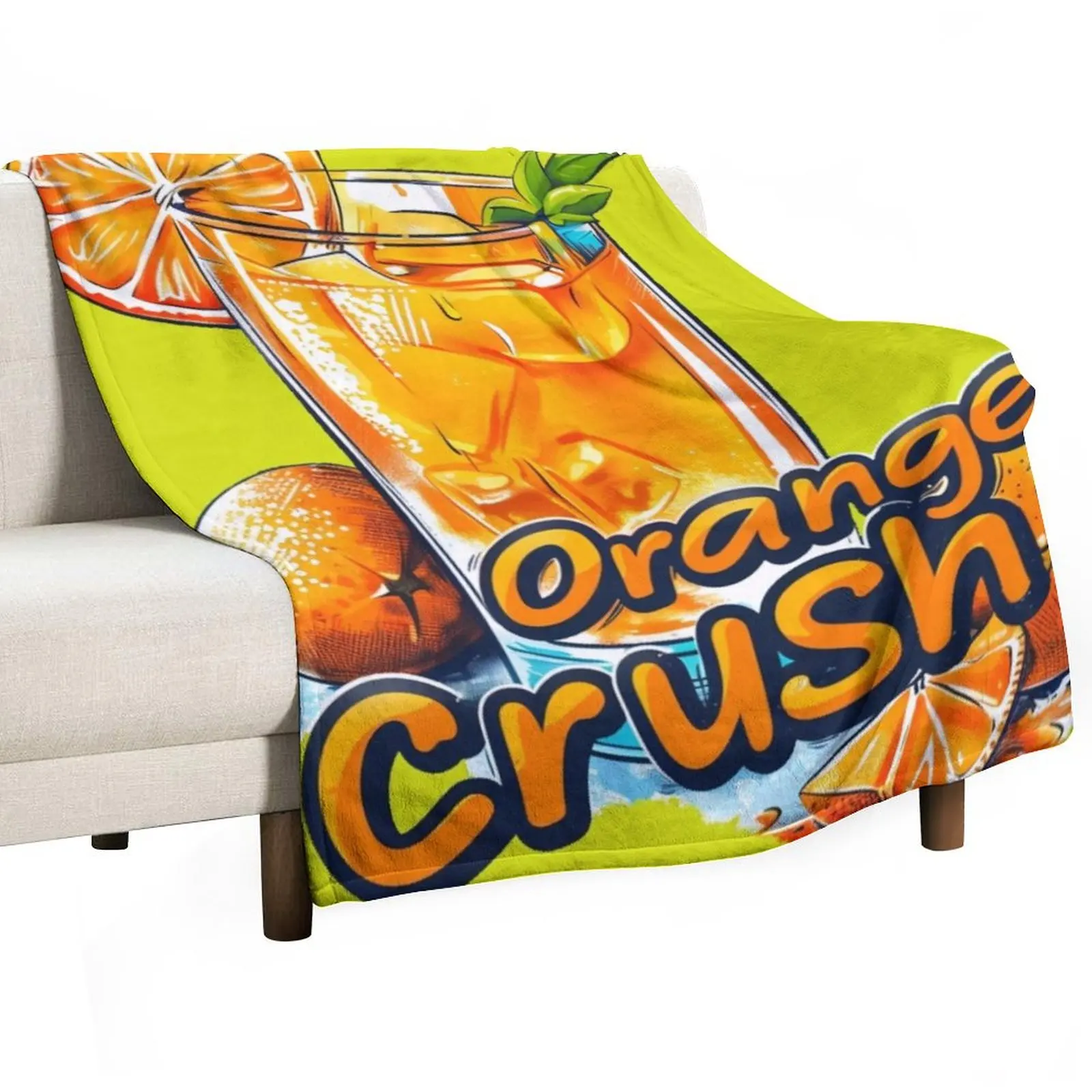 orange crush Throw Blanket Polar Sofa Quilt Summer Beddings Cute Plaid Blankets