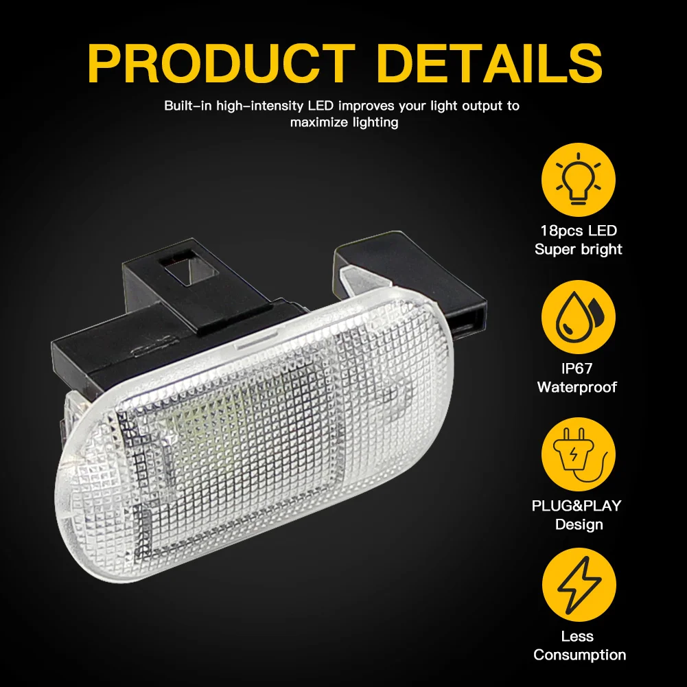 1/2PCS Car Glove Box Trunk Light for Skoda Fabia/Octivia/Superb/Yeti for VW Bettle/Caddy/Golf - Storage LED Compartment Lamp 12V