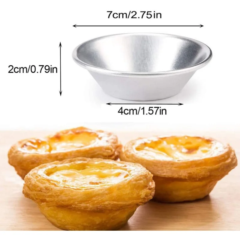 20pcs/Set Egg Tart Molder Muffin Cupcake Mini Pan Reusable Flower Shape Disposable Aluminum Cake Egg Baking Cups Pastry Tools