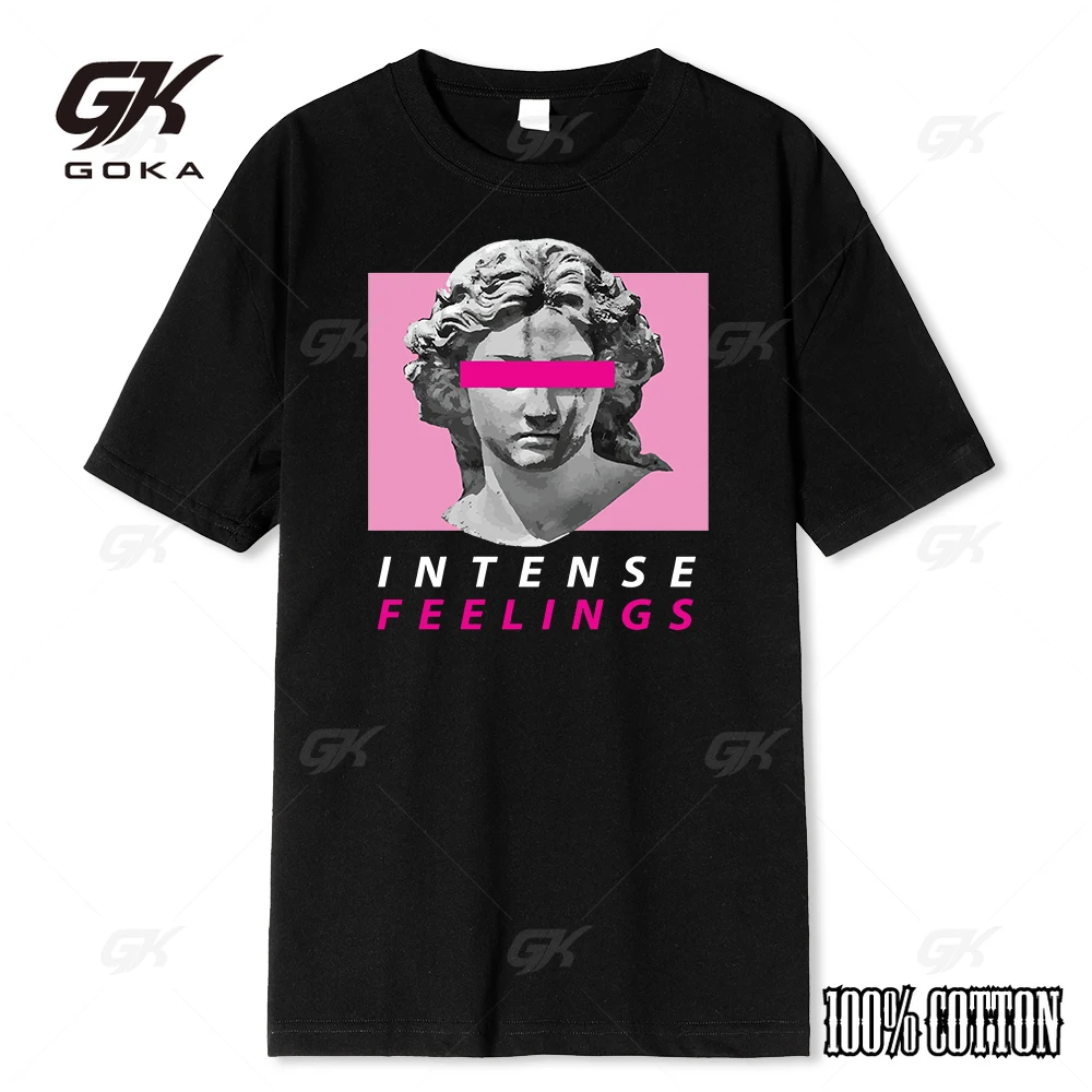 Intense Feelings Funny Hot Sale T-Shirts Men Fashion Soft Clothing Vintage Breathable Tee Clothing Hip Hop Personality T Shirt