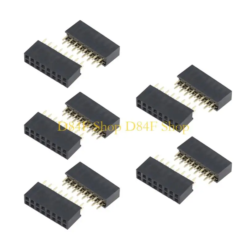 D84F Dark Two-Row Female Header Part for Circuit Assembly and Electronics Repair