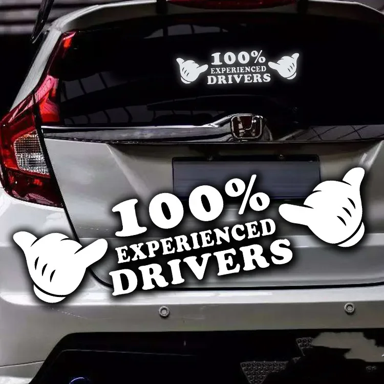 Automobile Window Door Body Stickers Car Fans Funny Words 100% Experienced Drivers Decals Waterproof 28x7cm