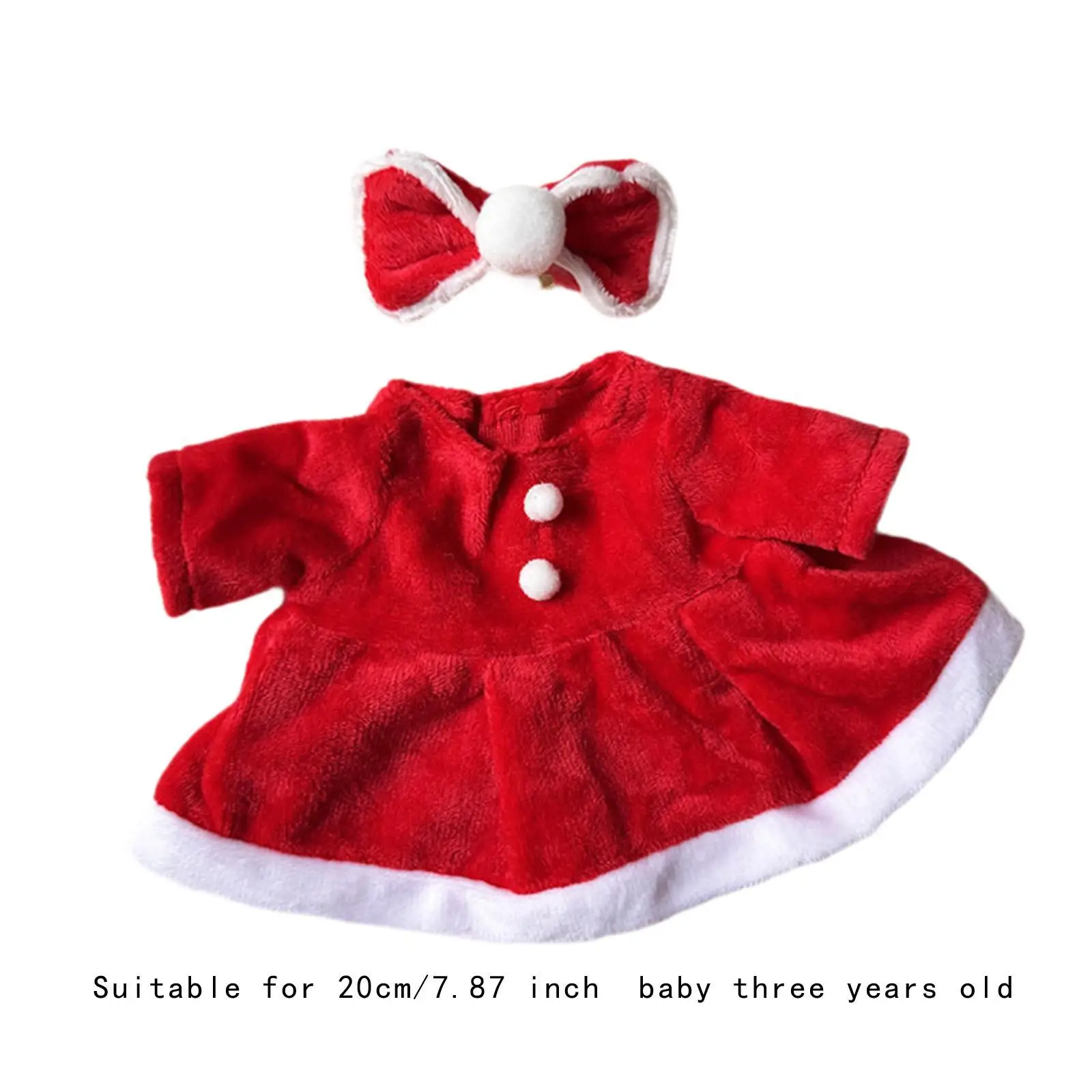 Fashion Dolls Dress Suit with Headwear Doll Christmas Dress Handmade Clothing