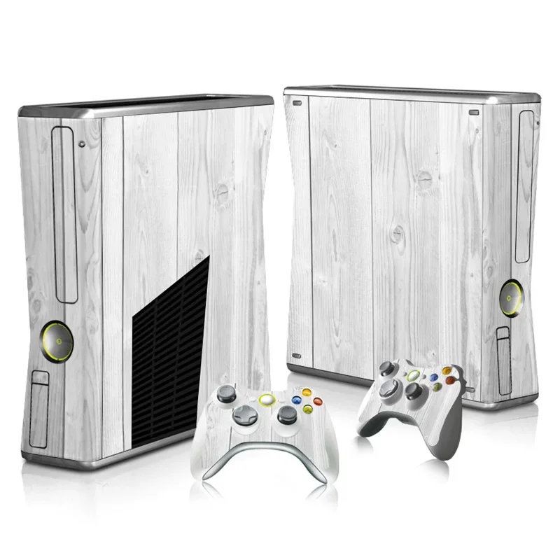 8 designs wood design Skin Sticker Protector for Xbox 360 Slim and 2 Controller Skins Stickers for XBOX360 SLIM