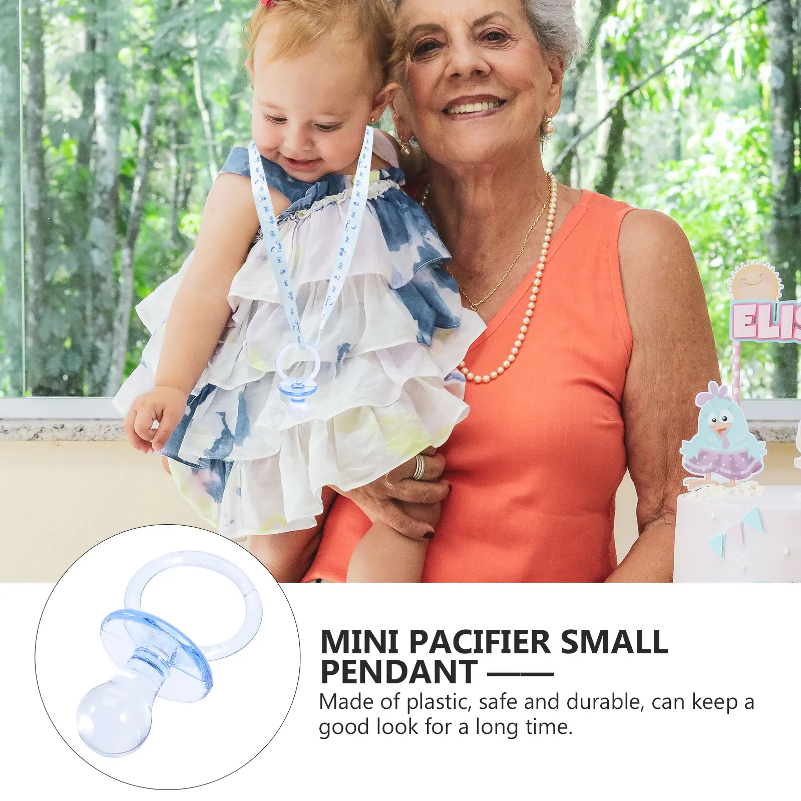 

20pcs Mini Pacifier Decorations for Baby Shower Games Prizes Party Favors Supplies Girls Boys Neutral Plastic Ribbon Souvenirs