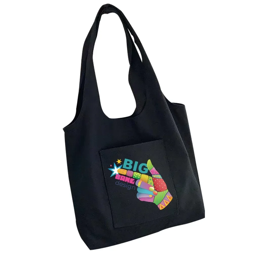 Ladies Handbag Canvas Bag Shopper Print Portable Messenger One-shoulder Student Shopping Bag Foldable and ReusableTote Bag image 6
