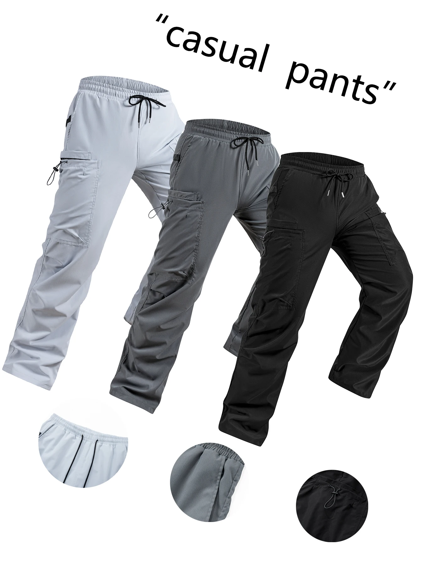 

Men’s work pants made of non-elastic fabric with a regular fit and a solid color Suitable for all seasons they have a casual and