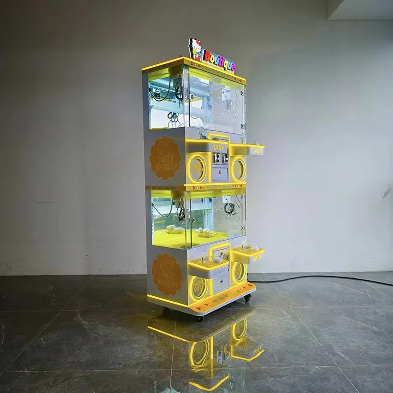 4 Players Boutique Doll Machine Coin Catch Toy Crane Game Machines Mini Claw Machine for Toys Kids