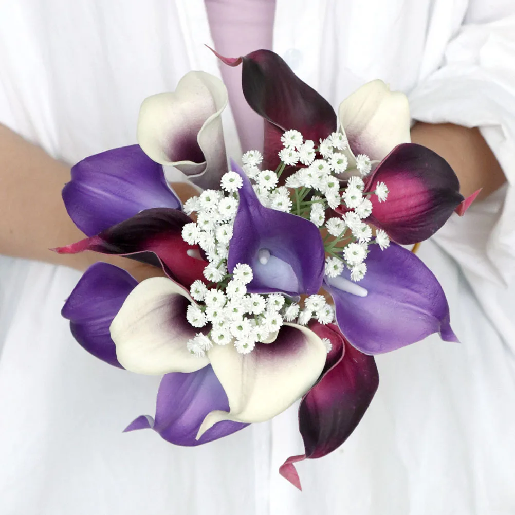 

Artificial Bouquet Faux Flowers Decor Indoor Decorative Wedding Plant Pu Fake Bridesmaid